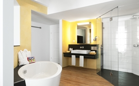 Bathroom Junior Suite at Sorell Hotel Tamina Bad Ragaz