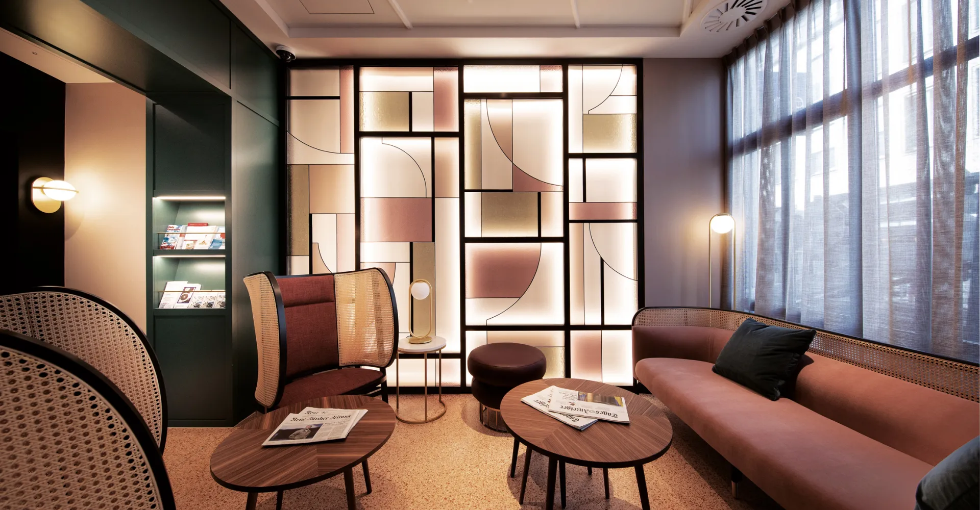 View of the lounge at the Sorell Hotel Seidenhof