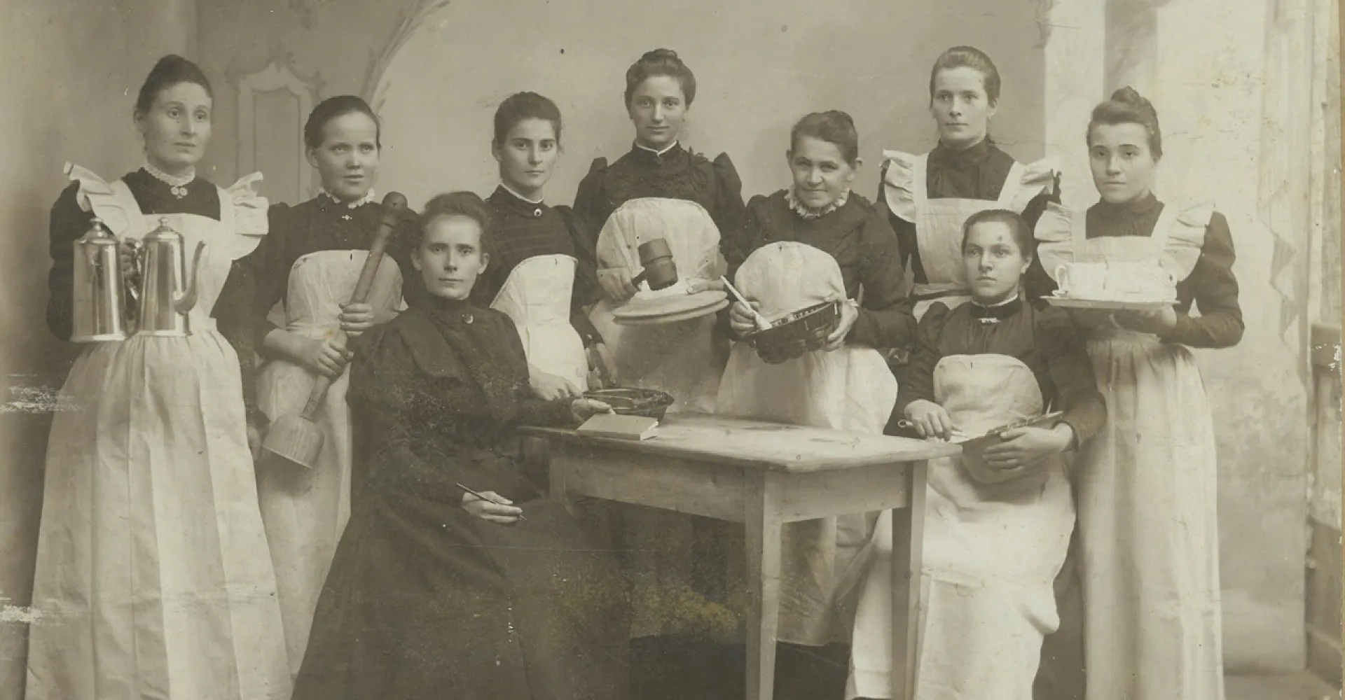 Historisches Bild eines Gastronomieteams