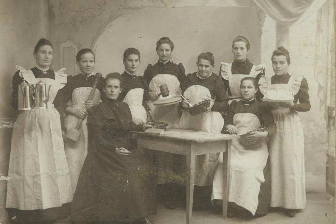 Historisches Bild eines Gastronomieteams 