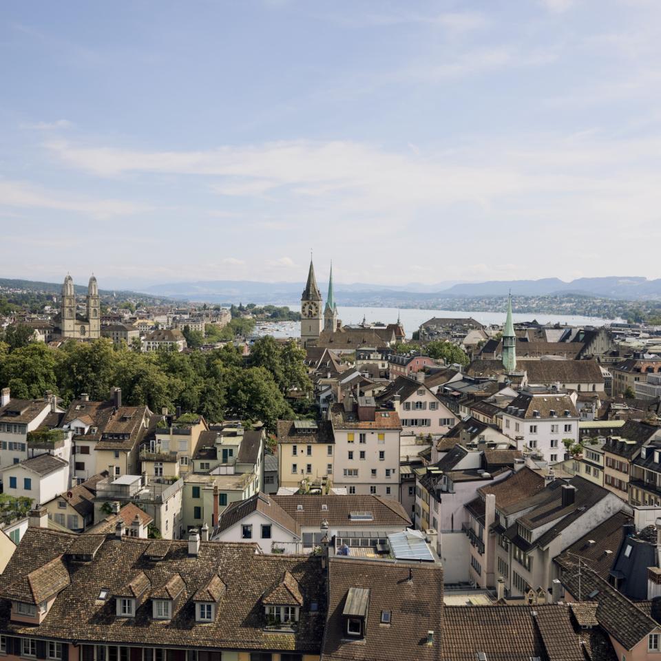 Luftaufnahme der Züricher Altstadt