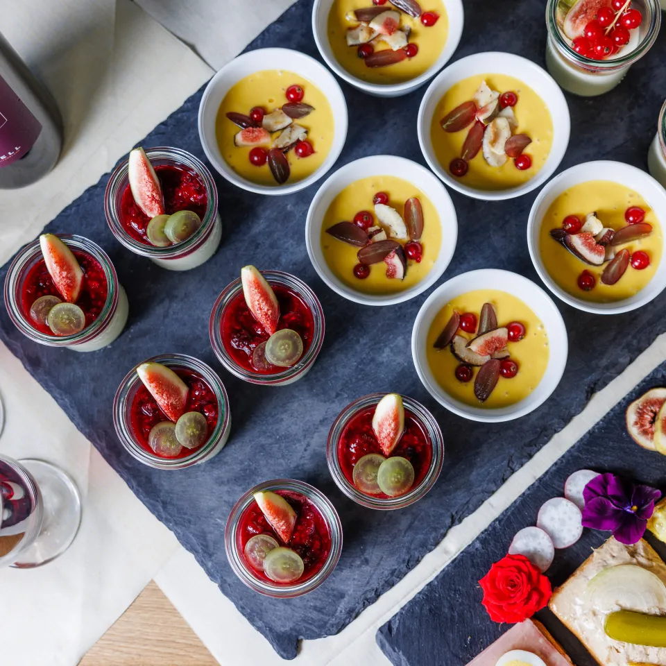 Dessert, sandwiches from a catering service