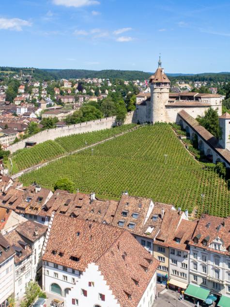 Luftaufnahme der Altstadt von Schaffhausen