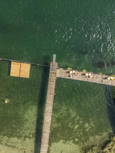 Freibäder in Schaffhausen Stein am Rhein Espi Badi mit Holzsteg