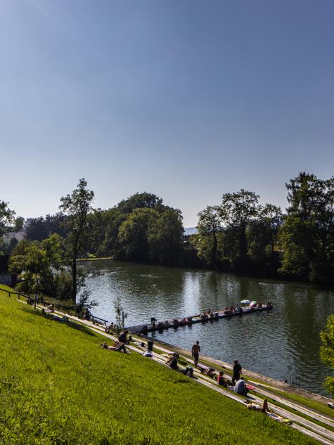 Aussicht auf Drei Weiern bei schönem Wetter